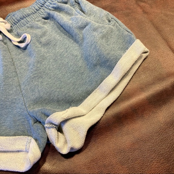 Comfy Light Blue Sweatpants Shorts - Picture 4 of 6